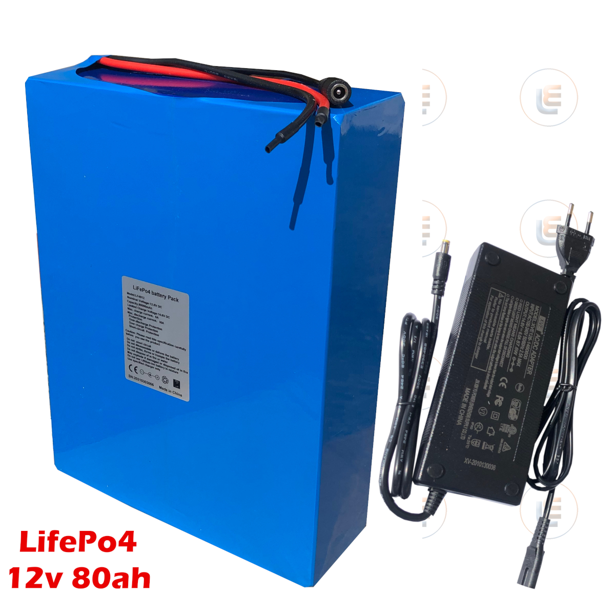 Batteria a Litio LiFePo4 12V 80AH 80000mA + Charger 14.4V 6.0AH - Laser  Electronic Srl